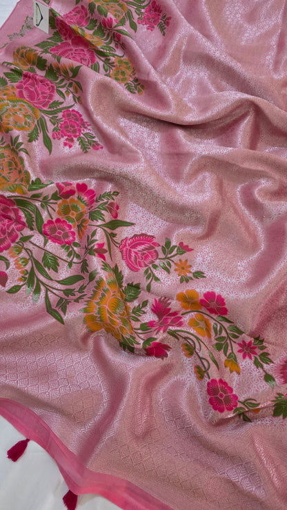 Pink Banarasi Tissue Saree