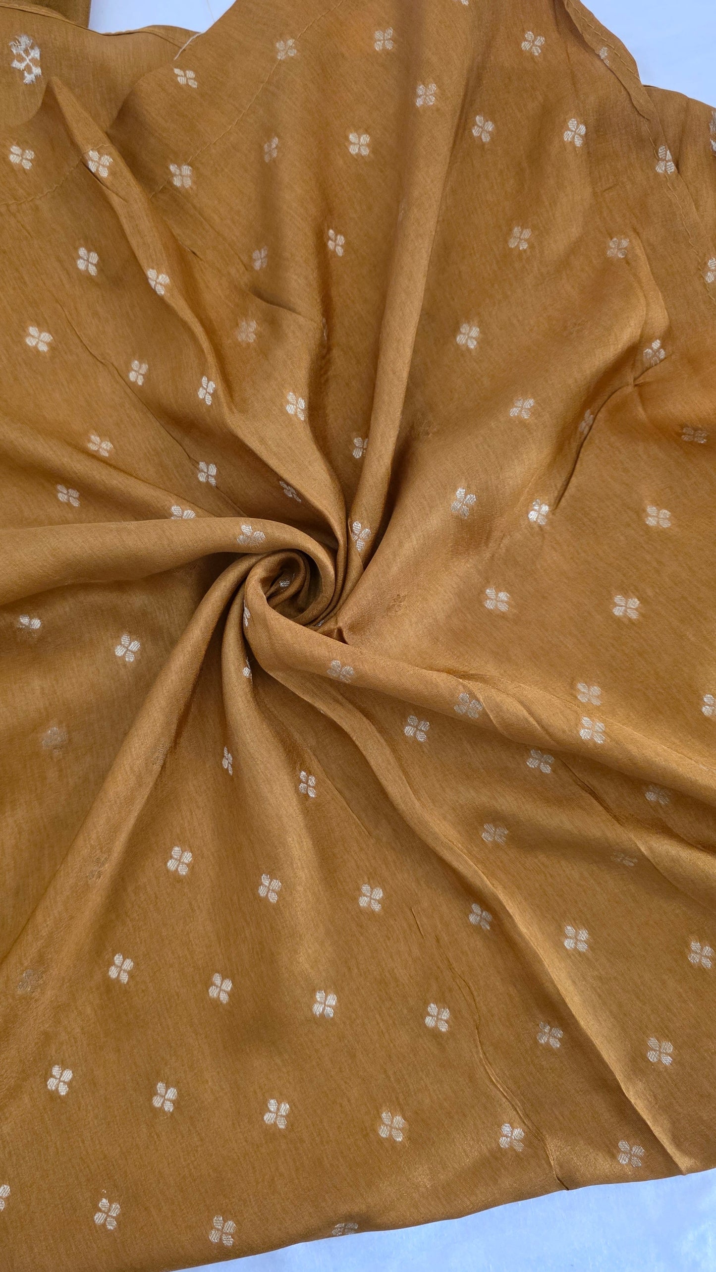 Mustard YELLOW Dola silk figure Saree