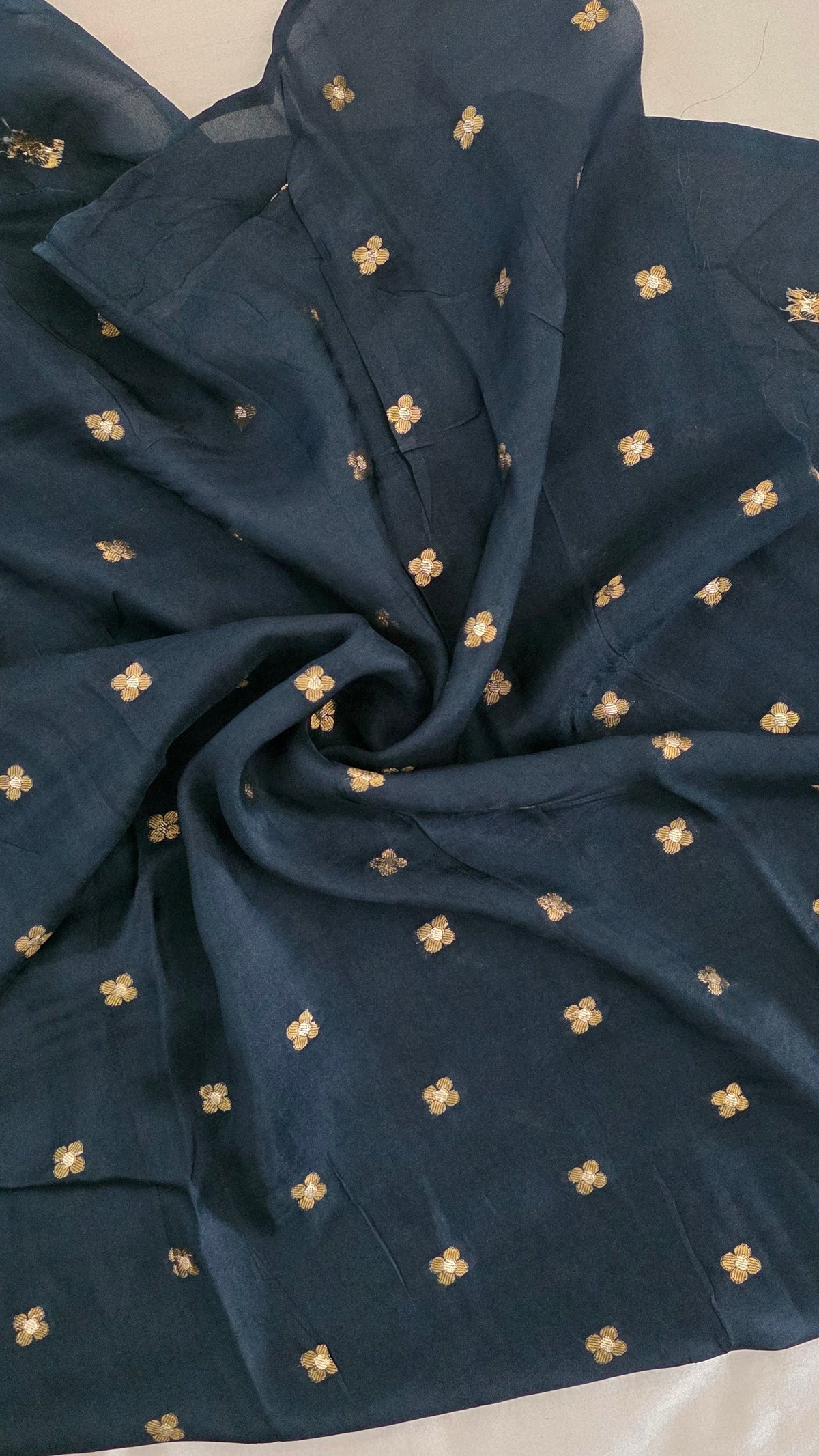 Grey Dola silk figure Saree