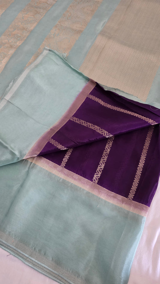 Purple Semi Mysore Silk Saree
