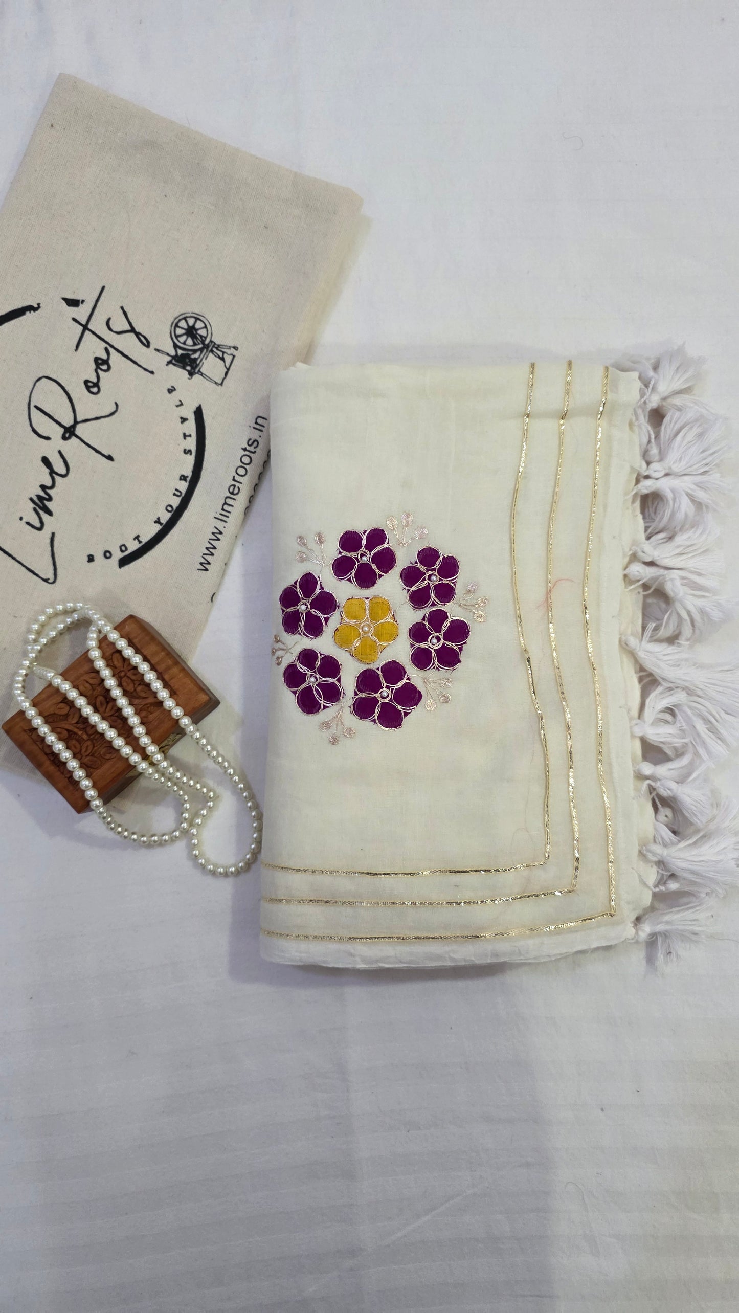 White embroidered pure mulmul cotton