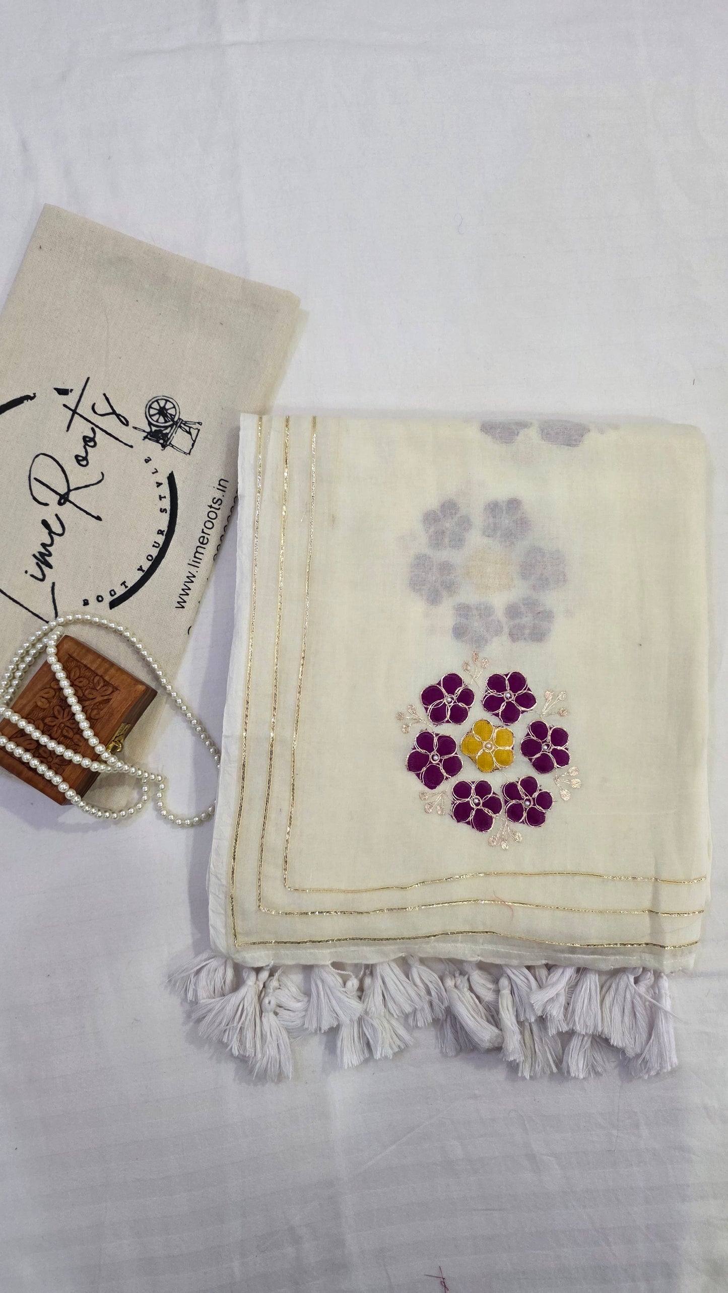 White embroidered pure mulmul cotton