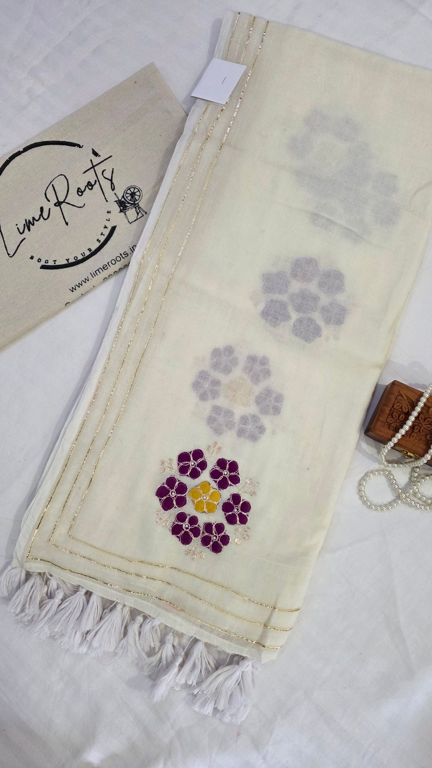 White embroidered pure mulmul cotton
