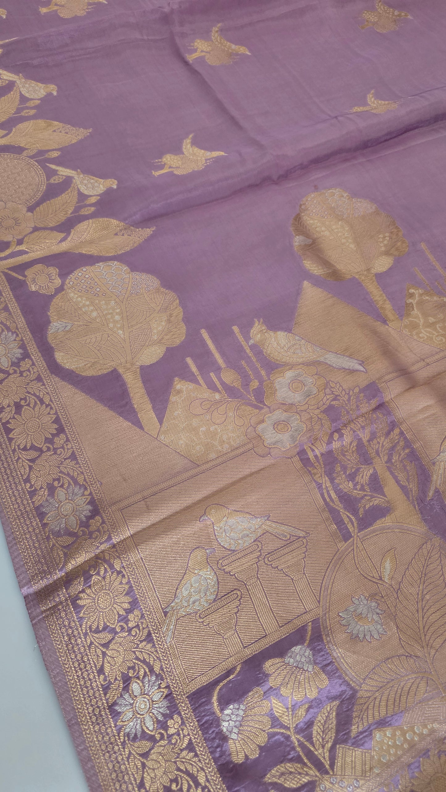 Lavender Semi Mysore Silk Saree