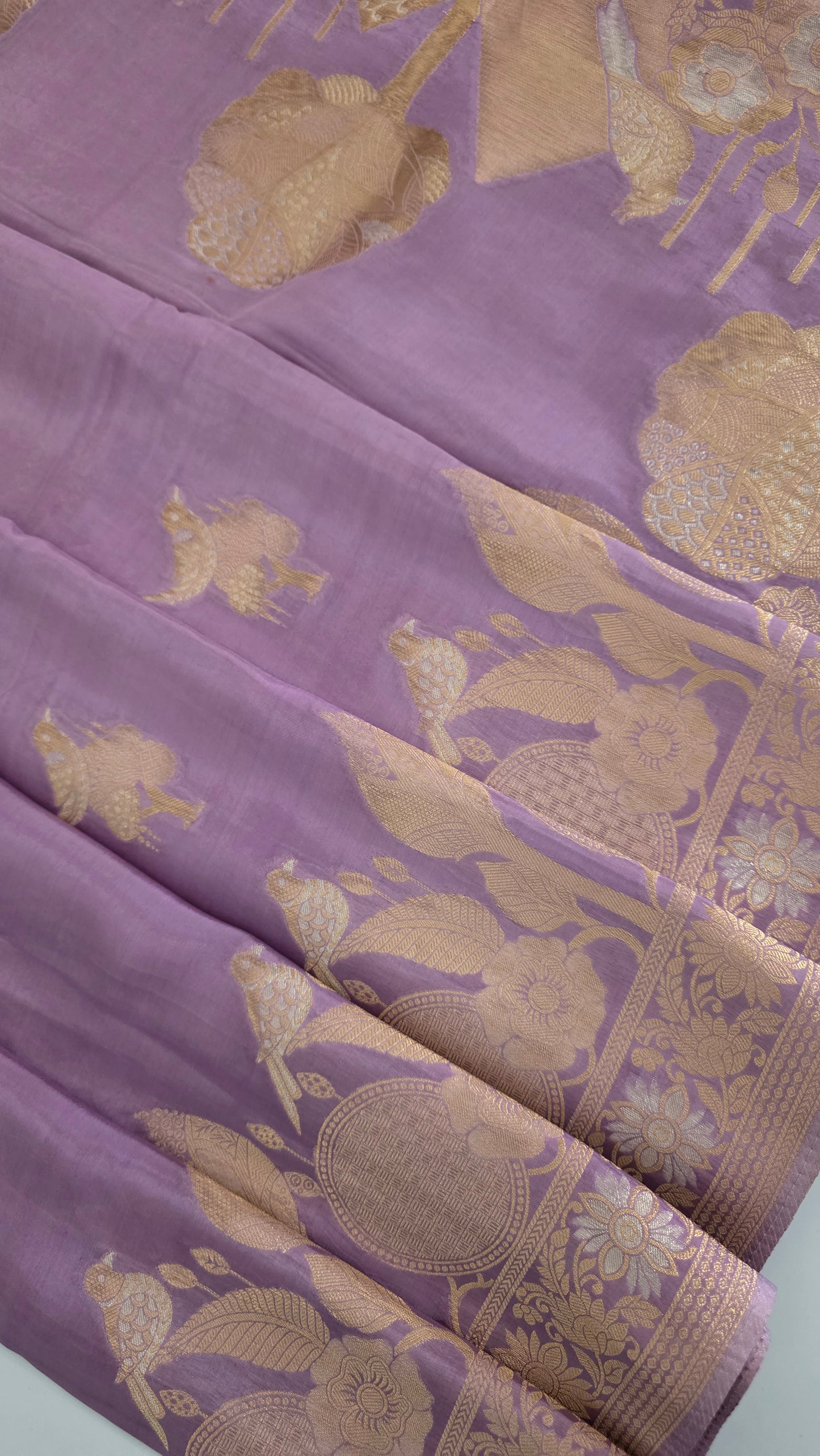Lavender Semi Mysore Silk Saree