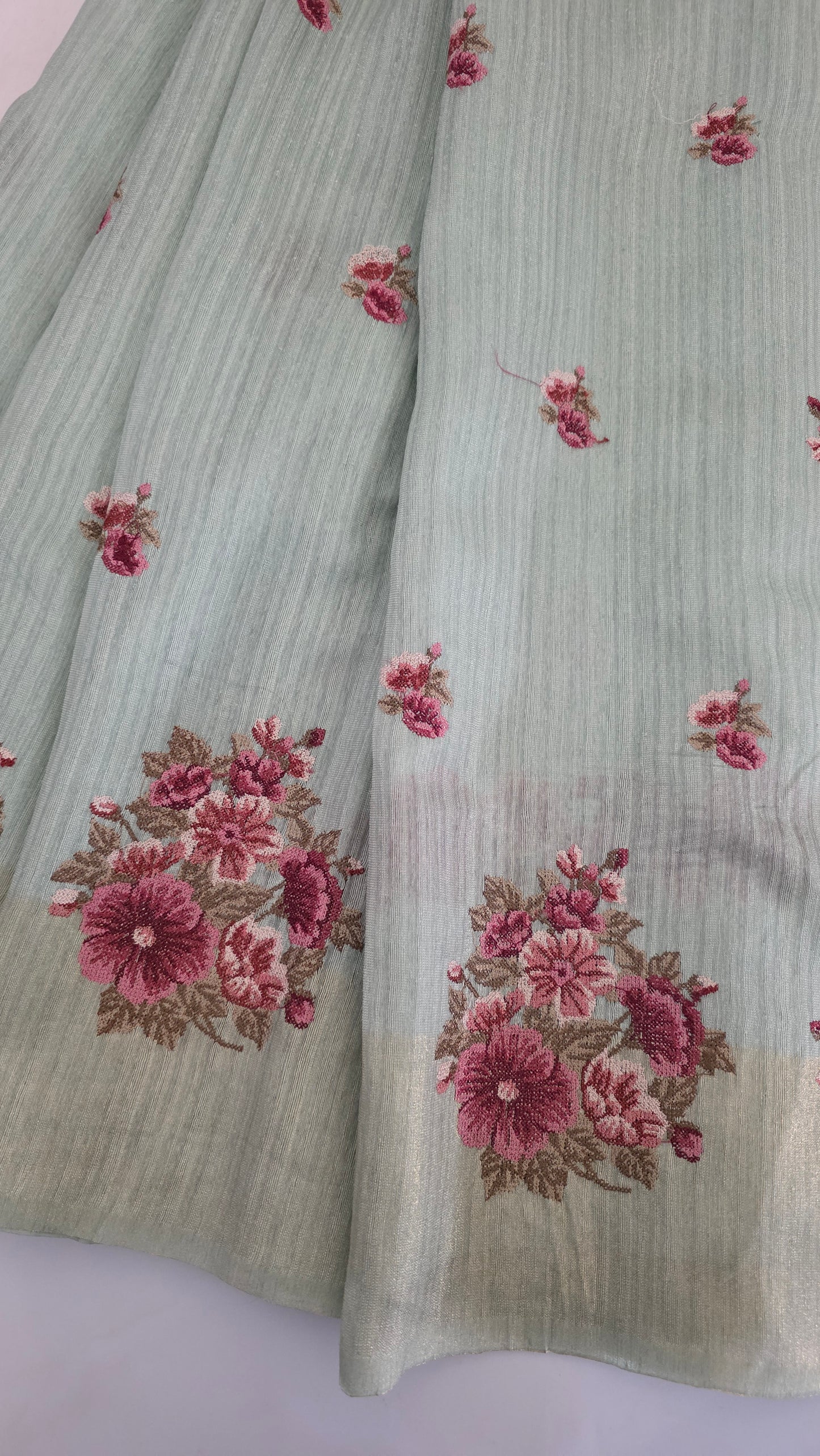 Green Jute cotton Saree