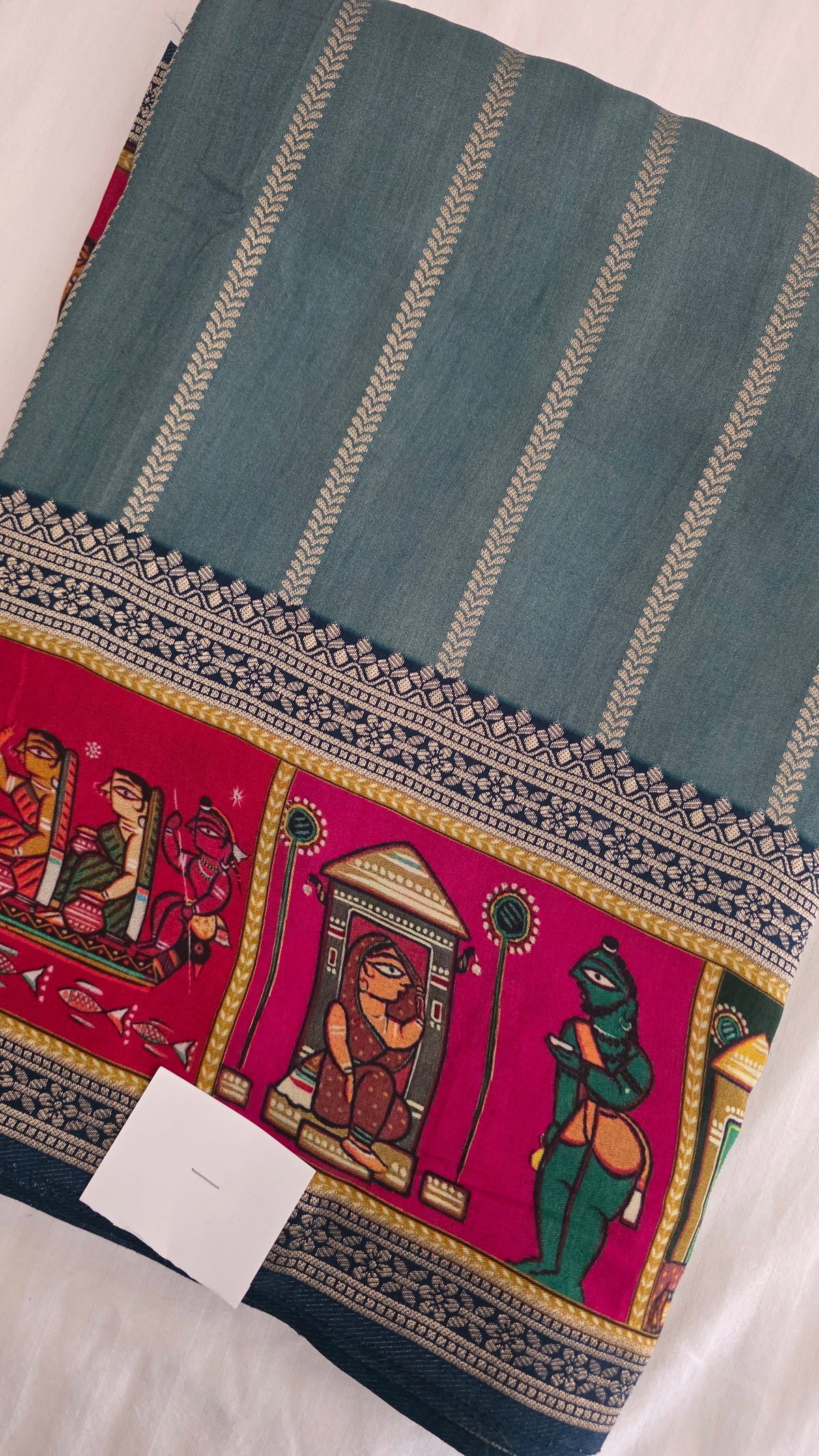 Grey Dola silk figure Saree