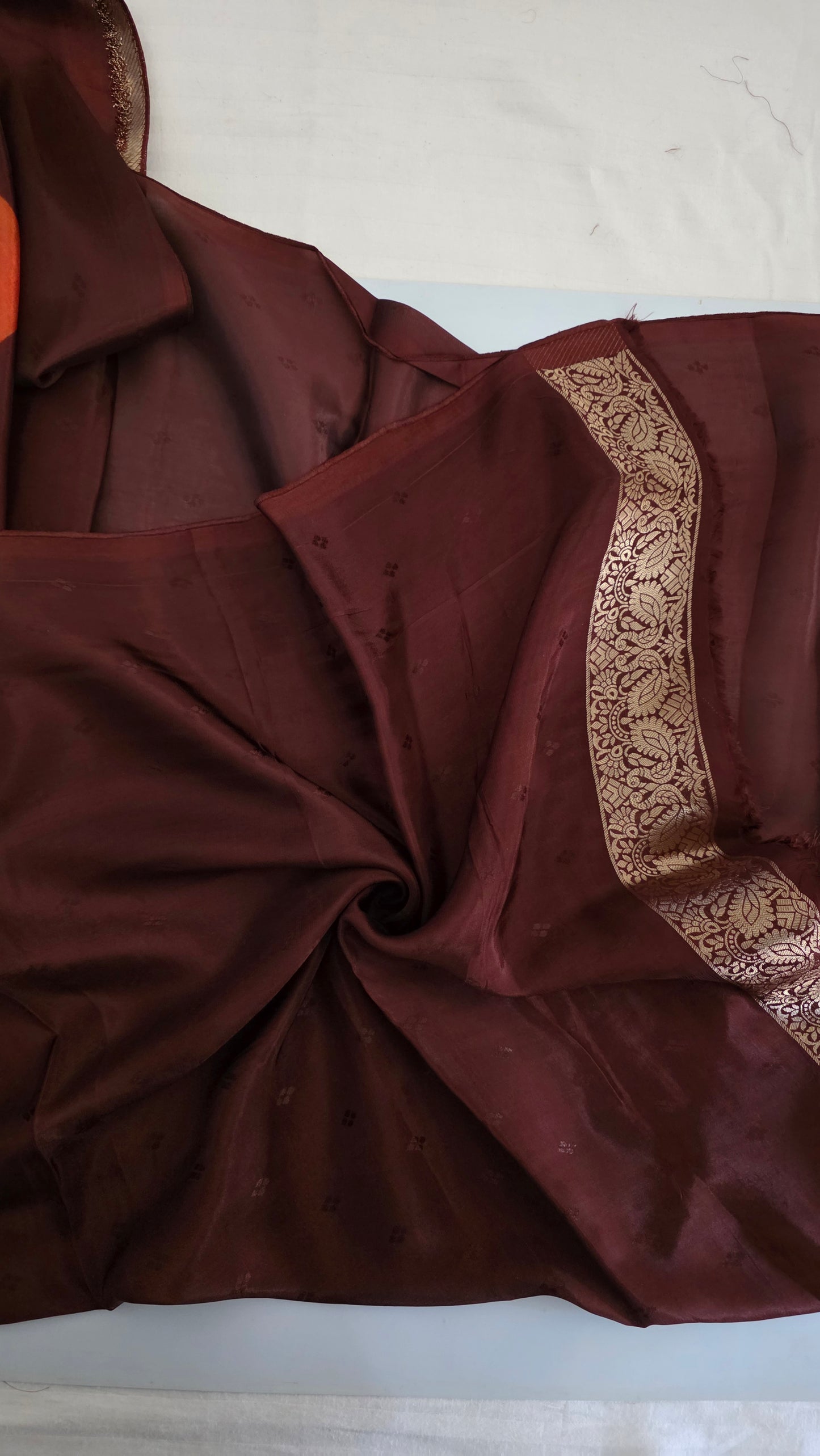 Orange Semi Mysore Silk Saree