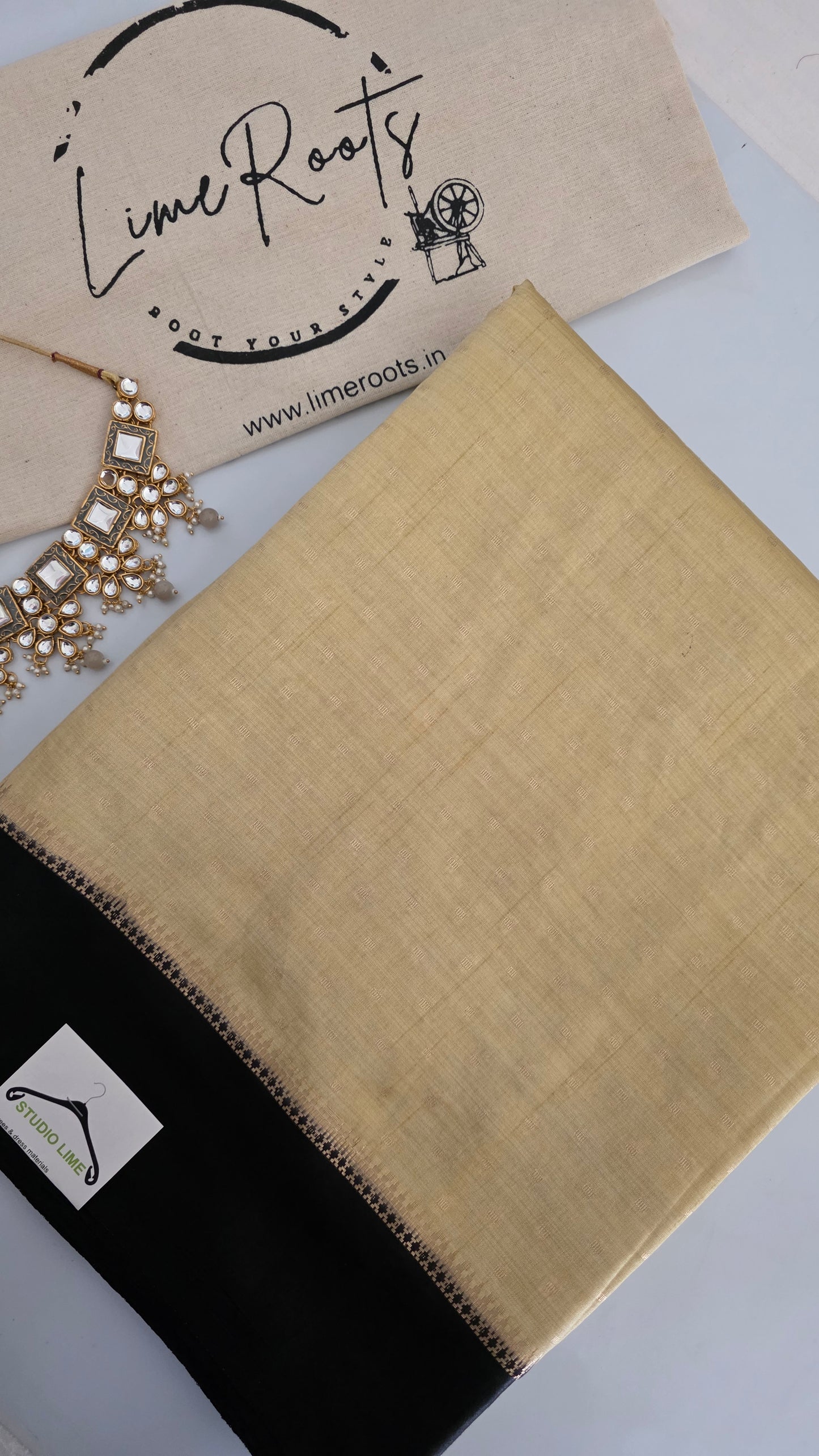 Ivory Cotton Silk saree