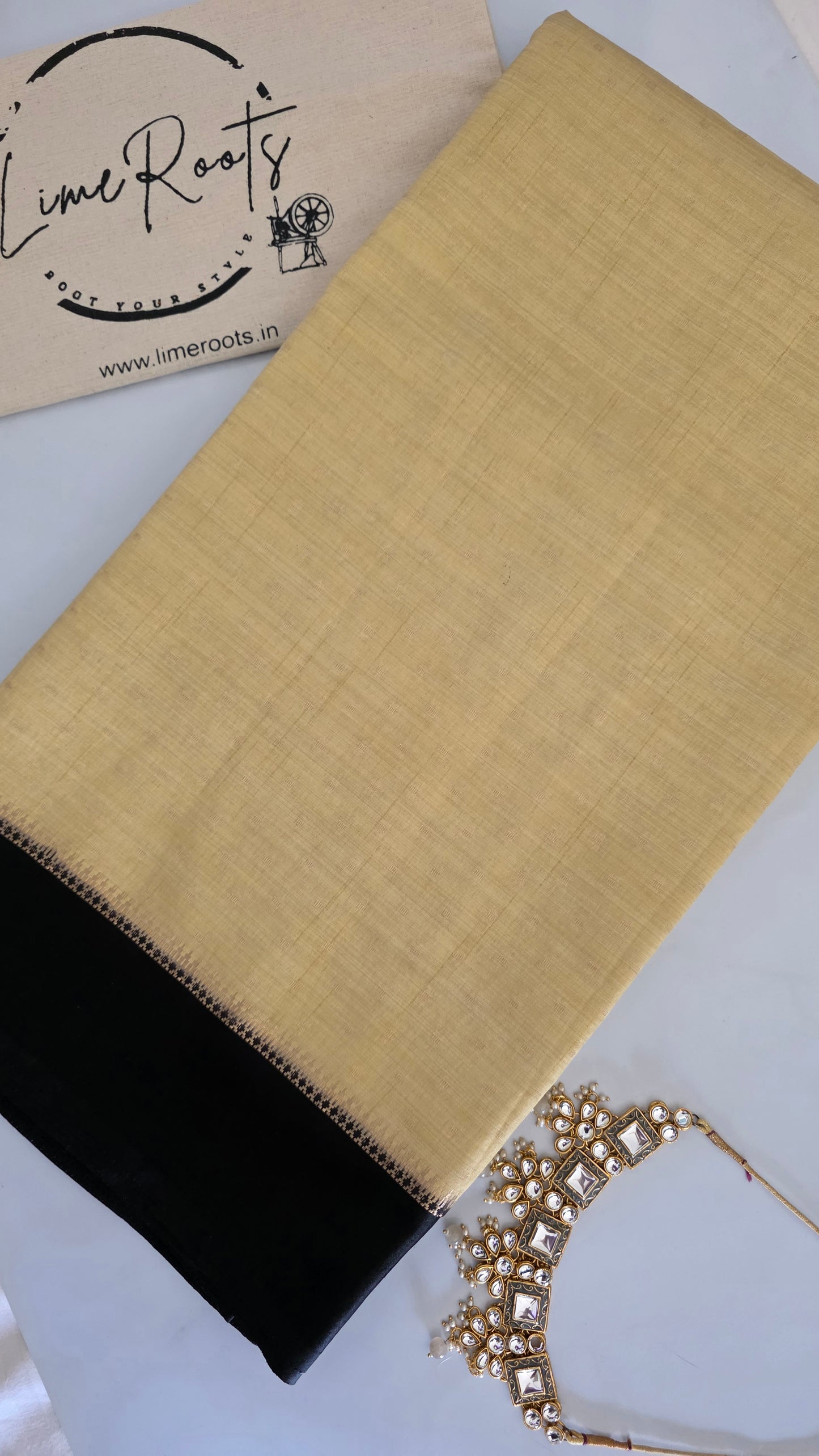 Ivory Cotton Silk saree