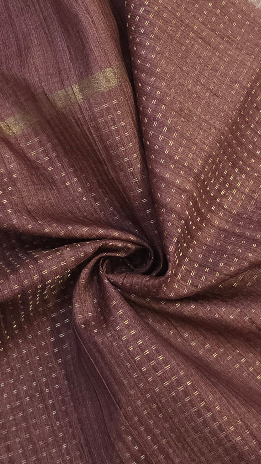 Brown Ikat printed Tussar Silk Saree