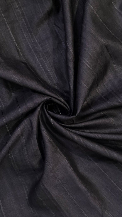 Black Ikat printed Tussar Silk Saree