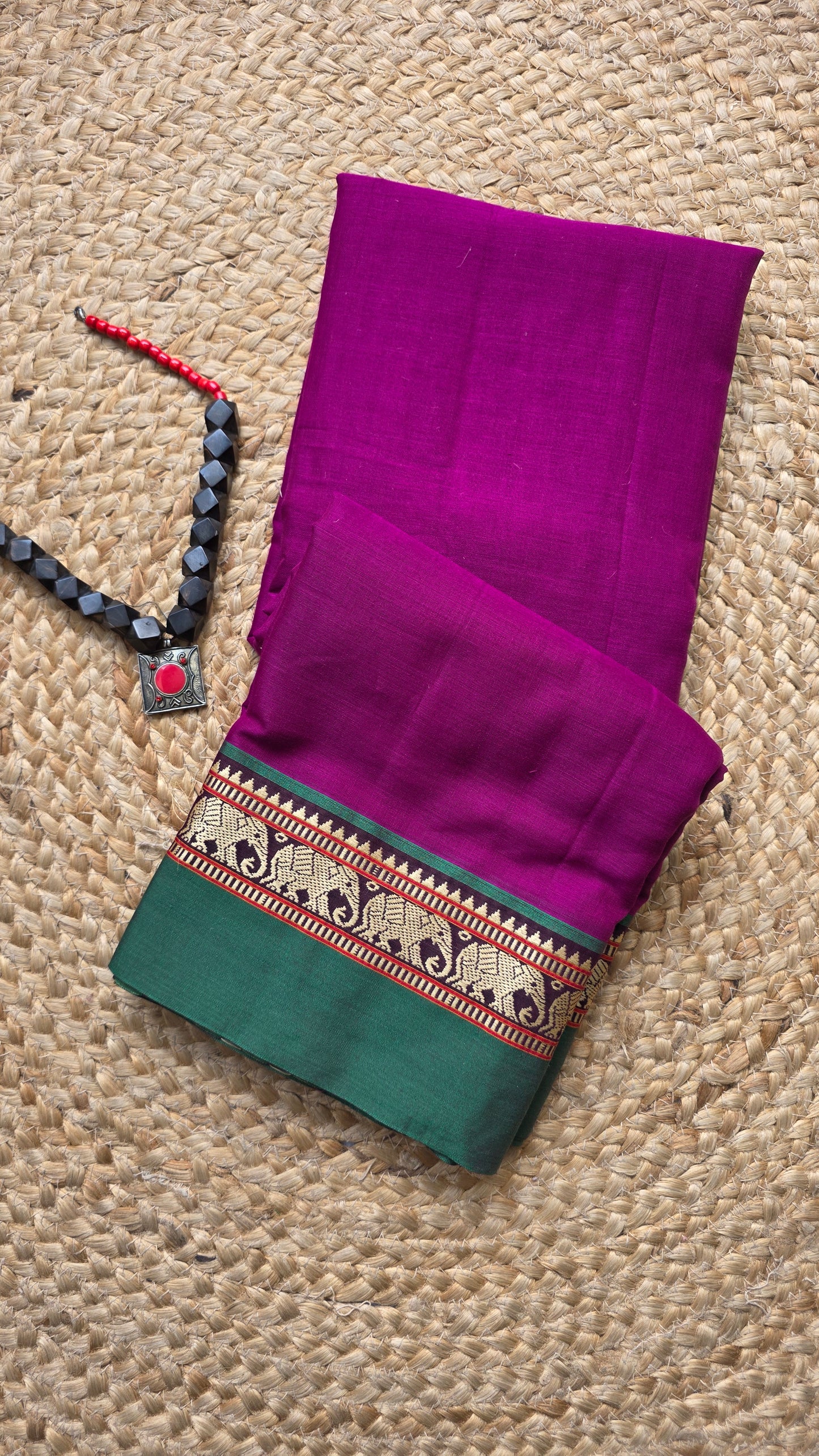 Two toned Pink Pure Narayanpet cotton sari