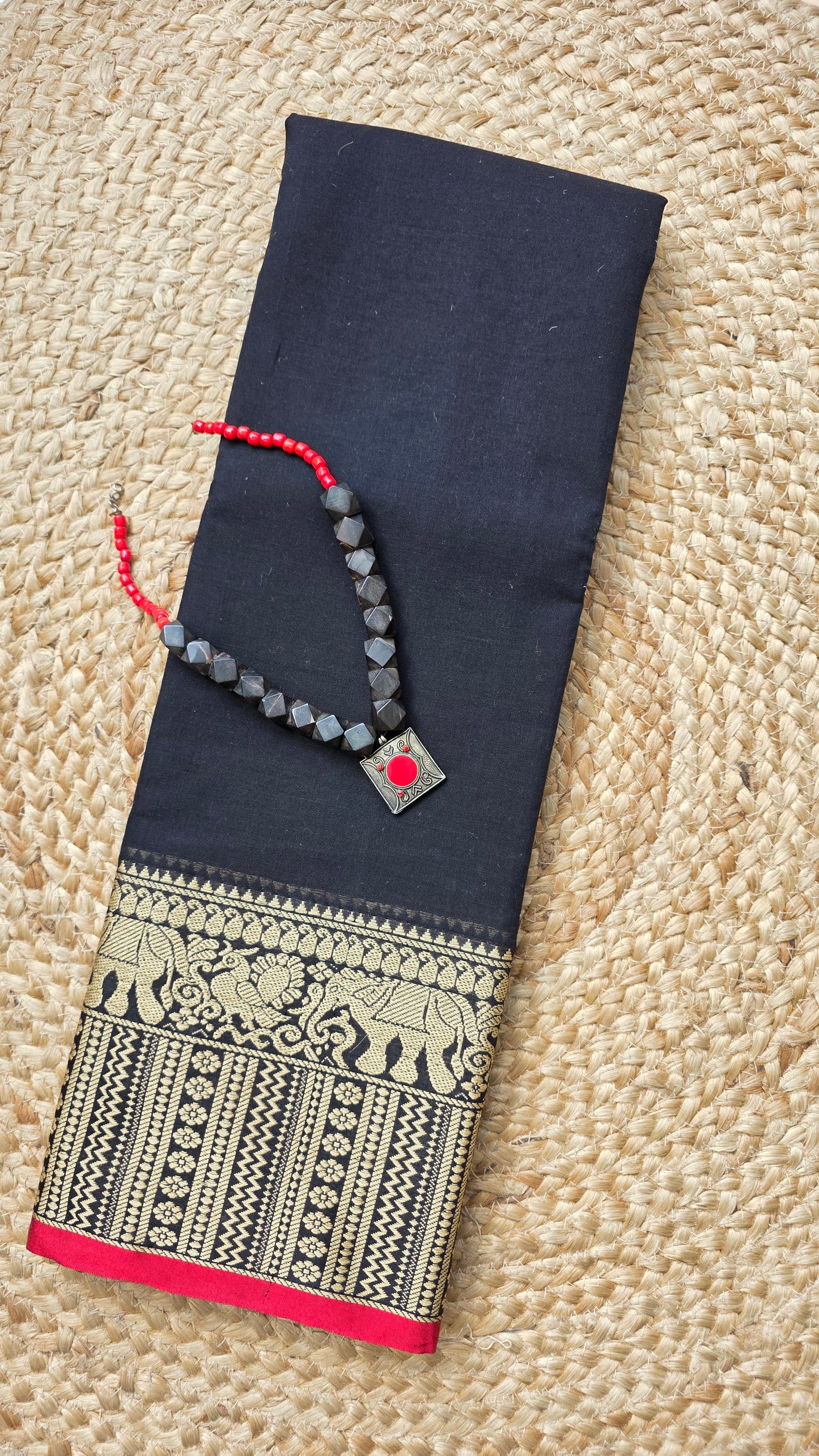 Black Pure Narayanpet cotton sari
