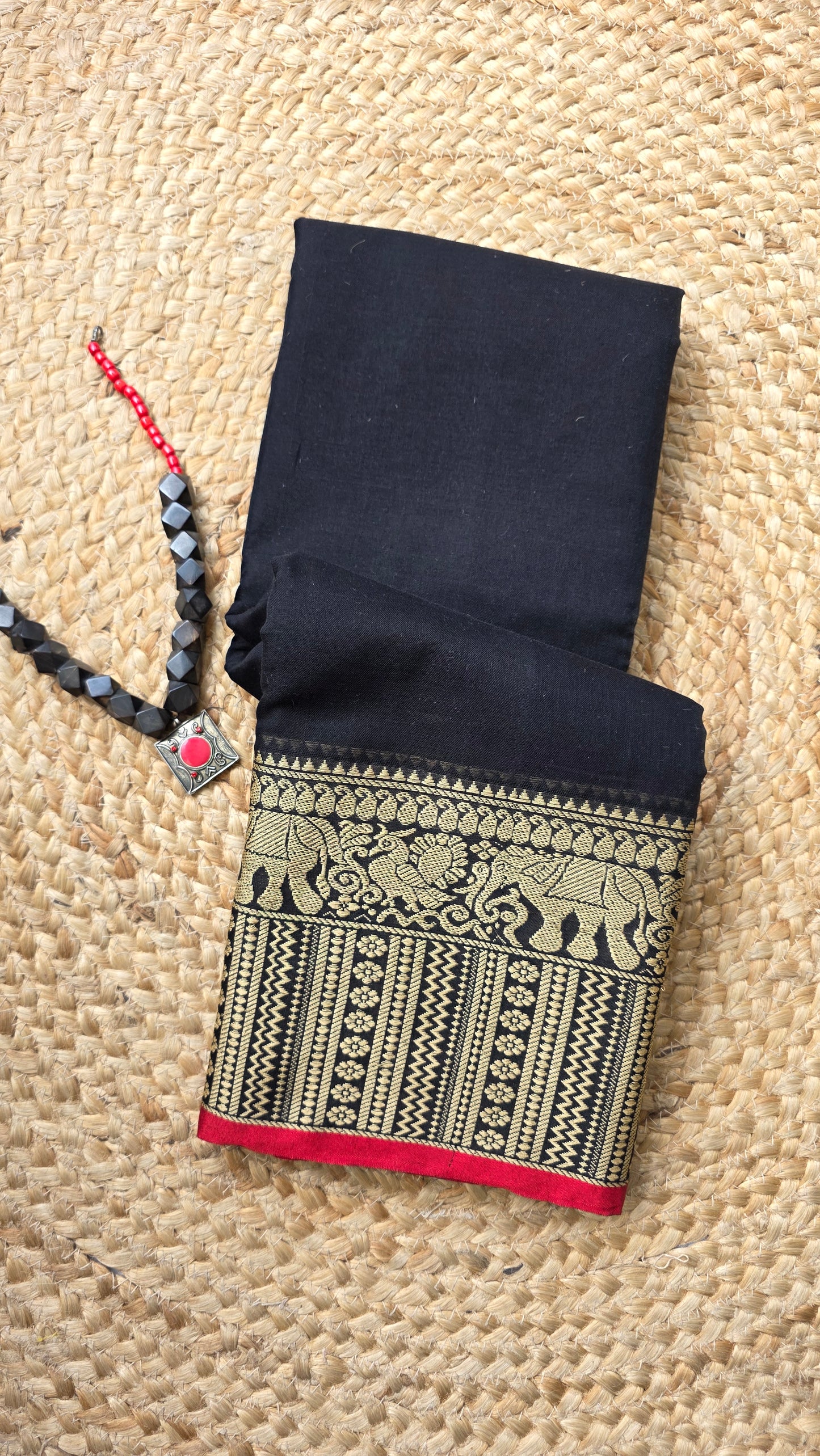 Black Pure Narayanpet cotton sari