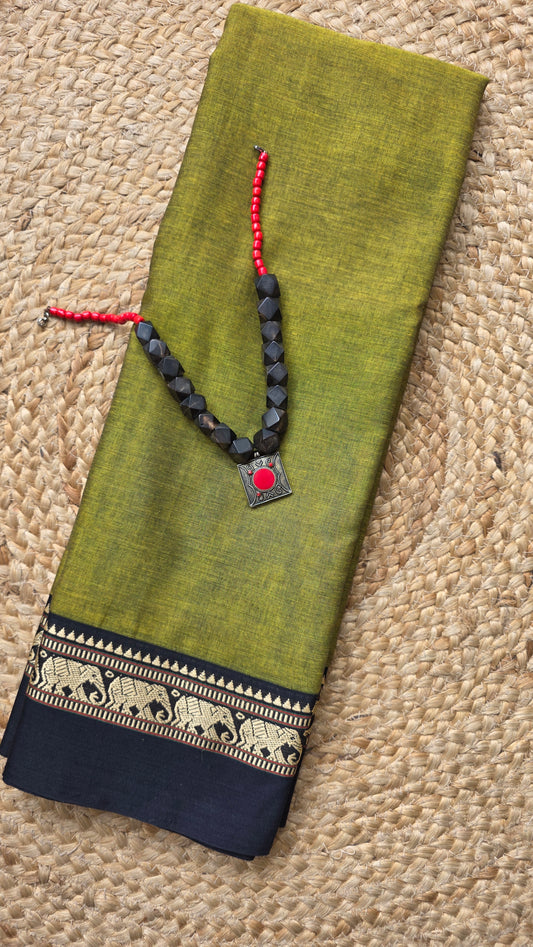 Ruhi | Green Narayanpet cotton sari