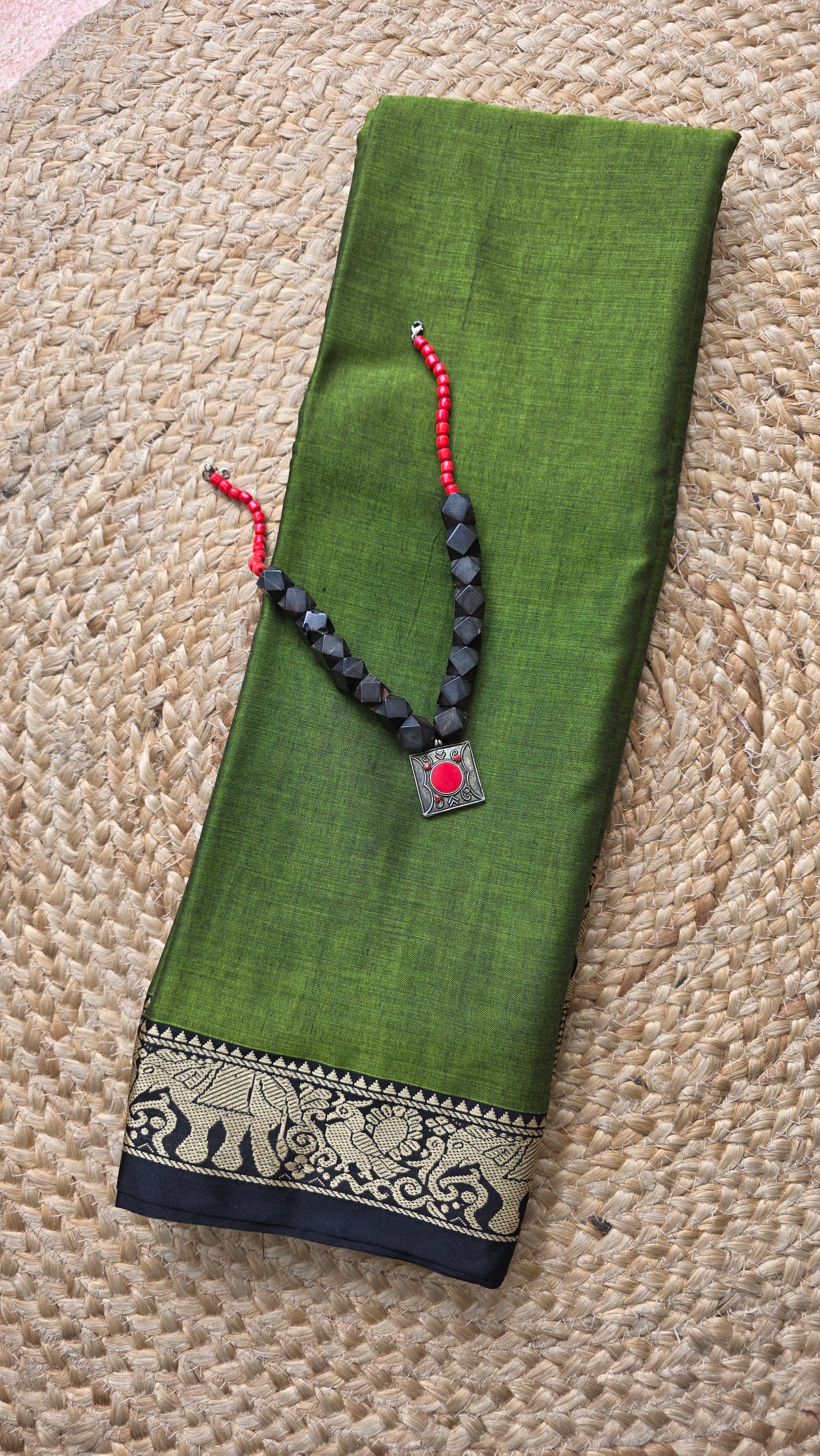 Ruhi | Green Pure Narayanpet cotton sari
