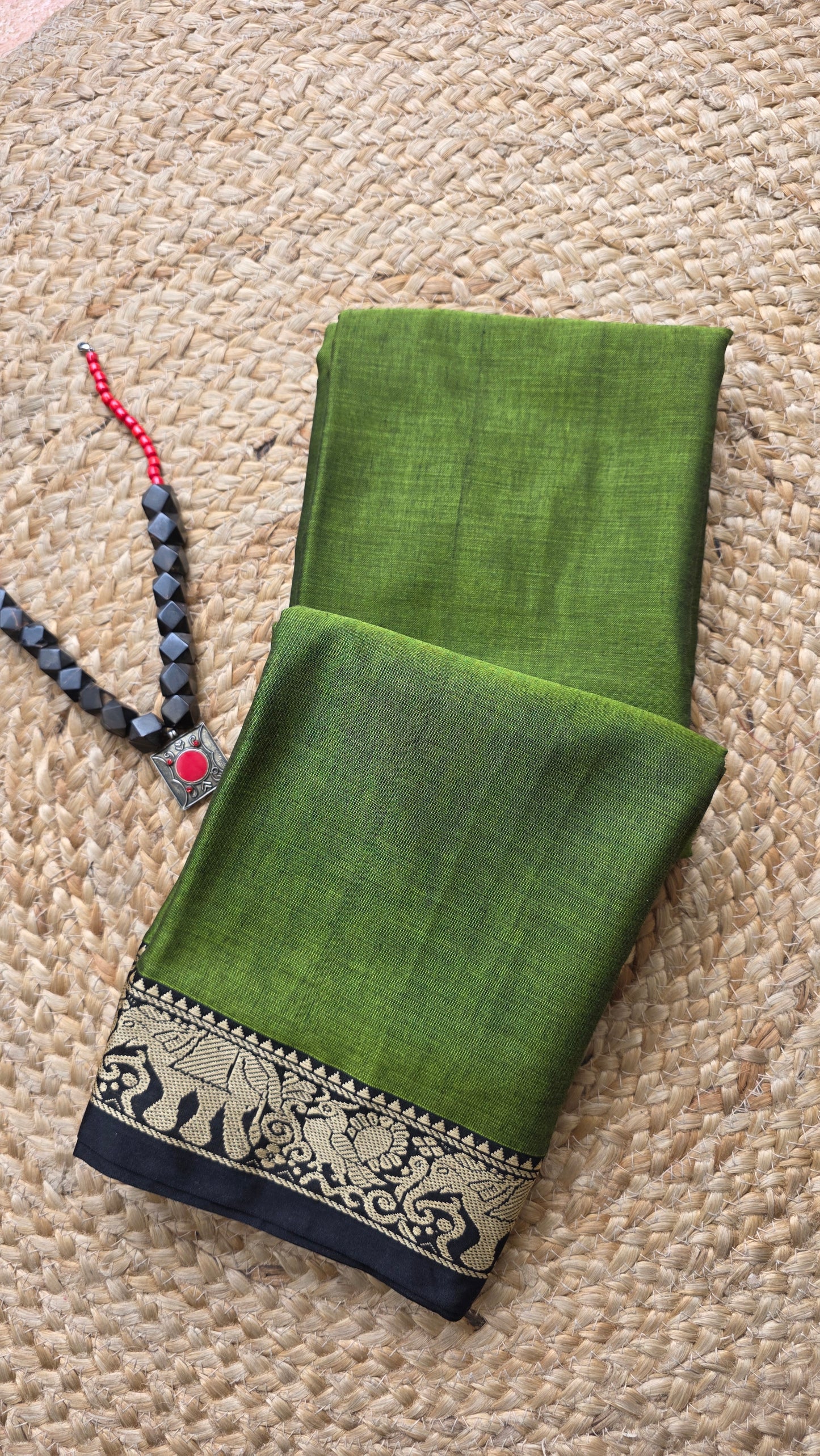 Ruhi | Green Pure Narayanpet cotton sari