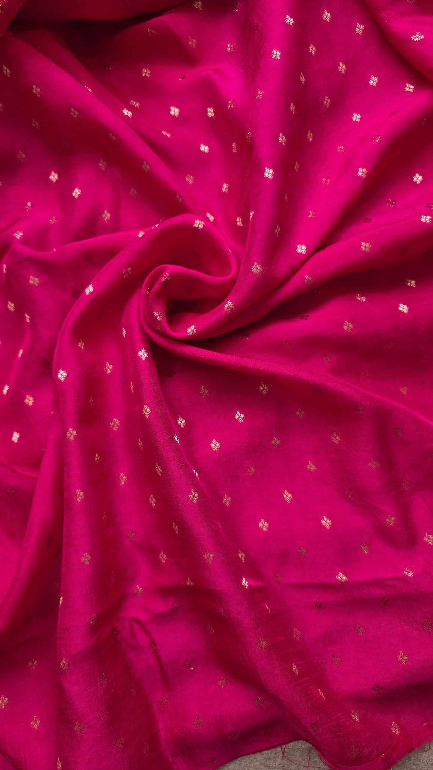 Pink Checks Tussar silk Saree