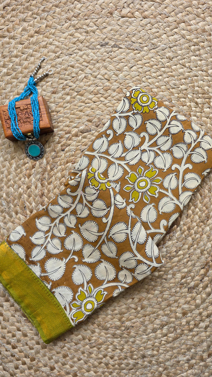 Katha Sandalwood Chennuri Silk|kalamkari Saree