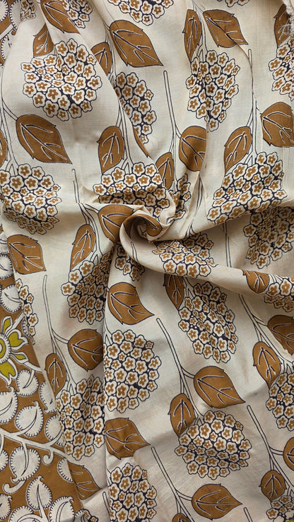 Katha Sandalwood Chennuri Silk|kalamkari Saree