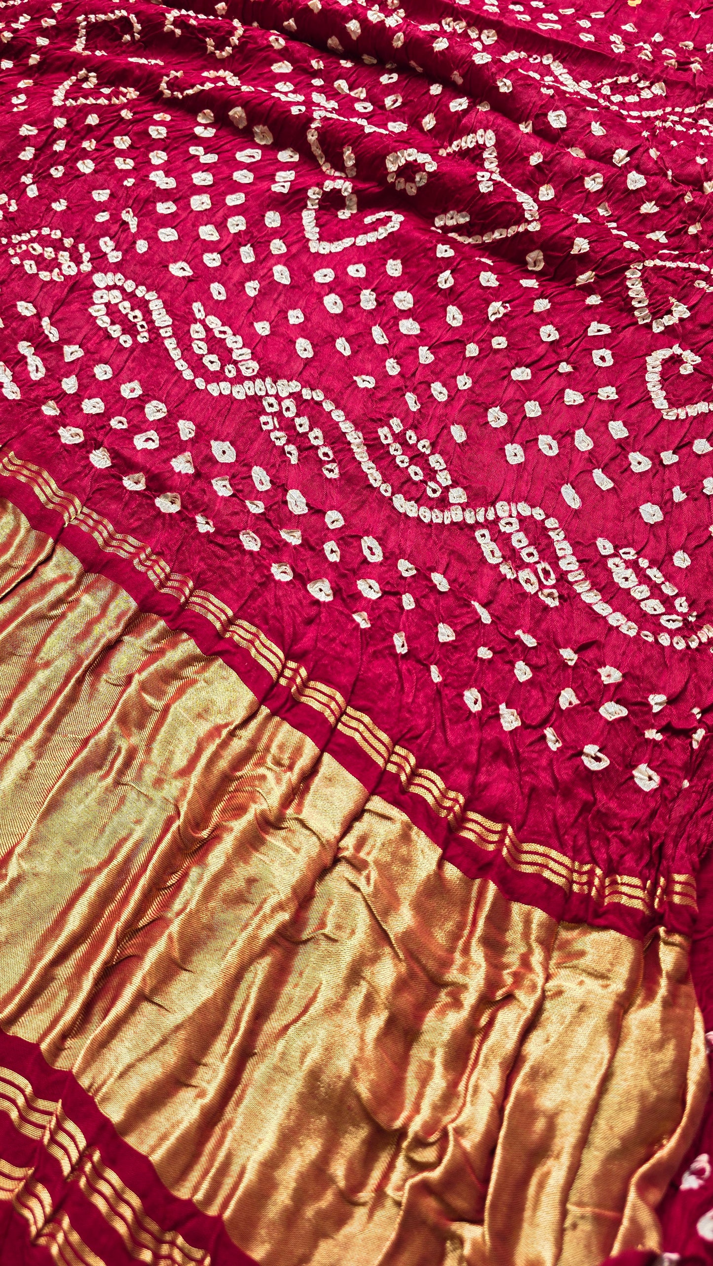Boond | Maroon Bandhej with Tissue pallu