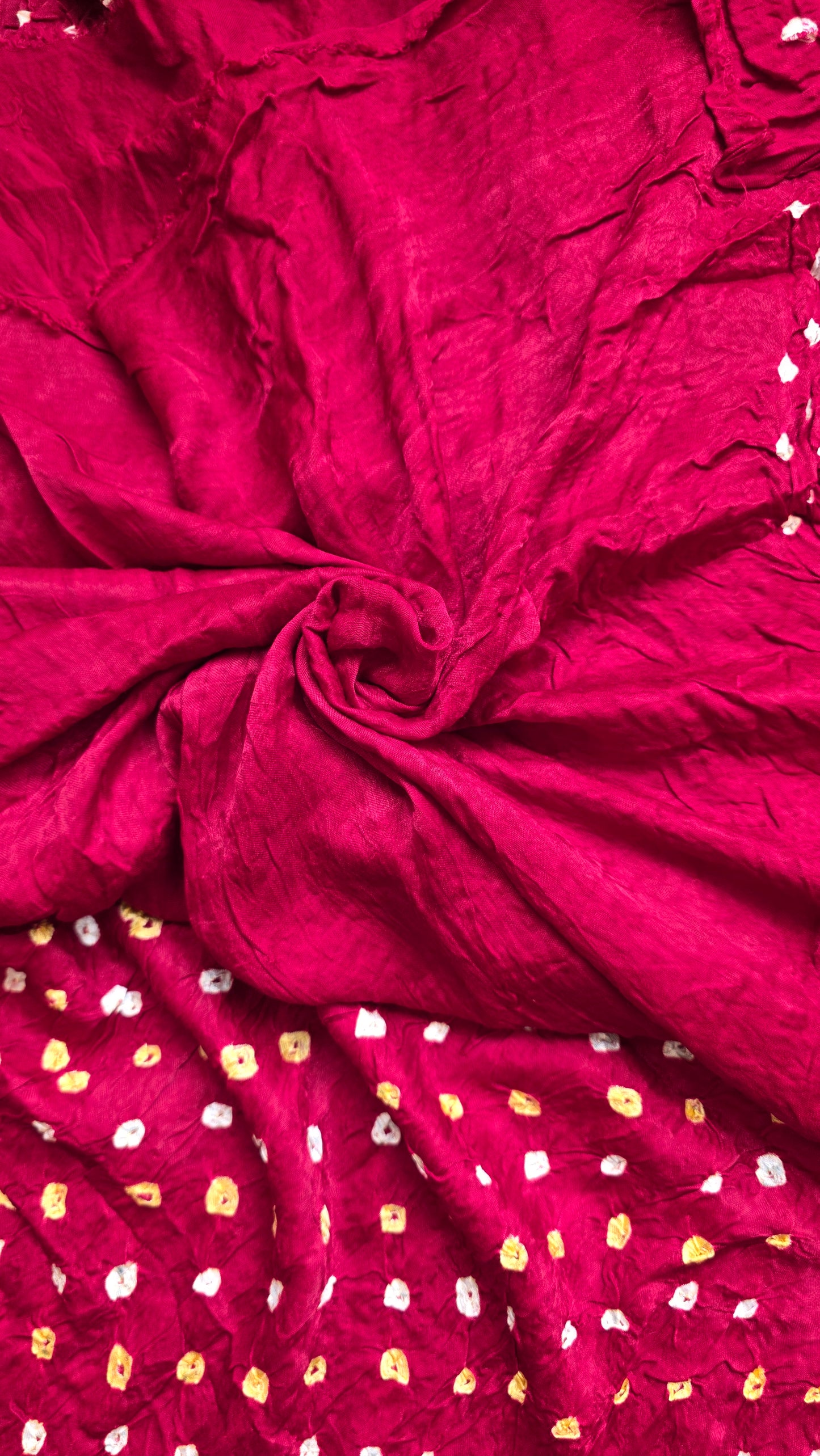 Boond | Maroon Bandhej with Tissue pallu
