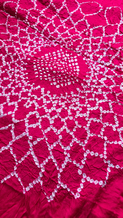 Boond|Pink Bandhej with Rasmandal Pallu