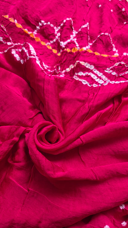 Boond|Pink Bandhej with Rasmandal Pallu