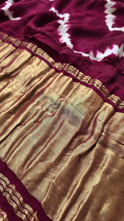 Boond| Plum Leheriya Modal Silk