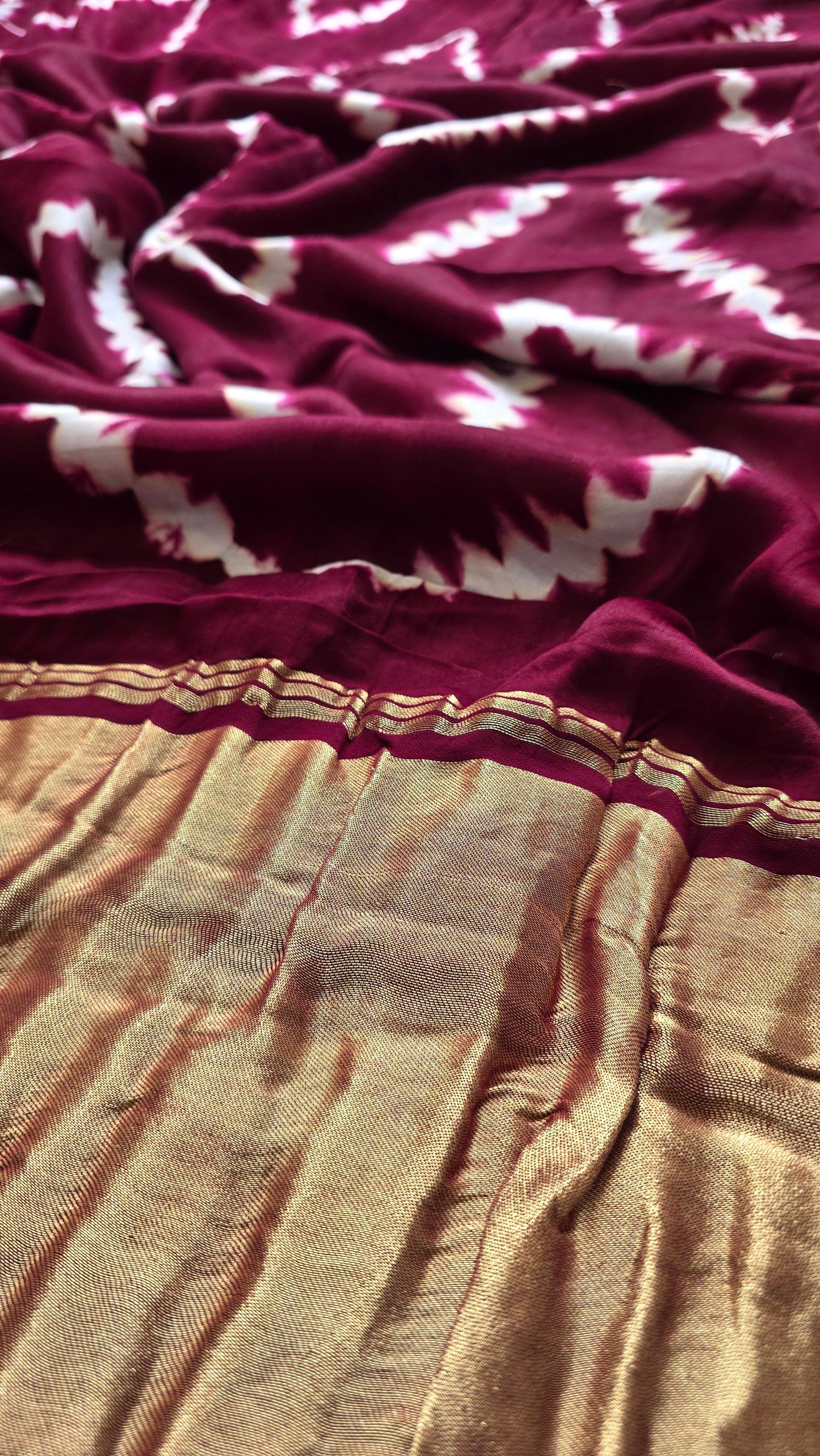Boond| Plum Leheriya Modal Silk