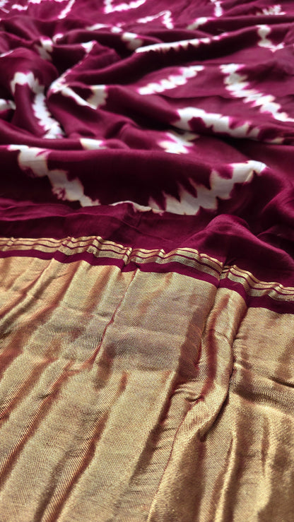 Boond| Plum Leheriya Modal Silk
