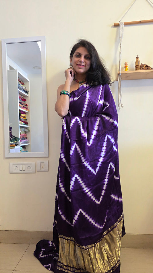 Boond | Purple Leheriya Modal Silk