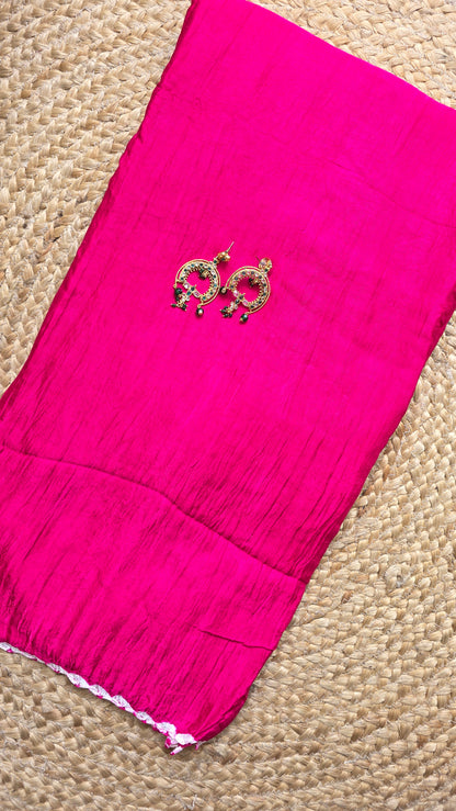 Boond|Pink plain Bandhej with Rasmandal Pallu