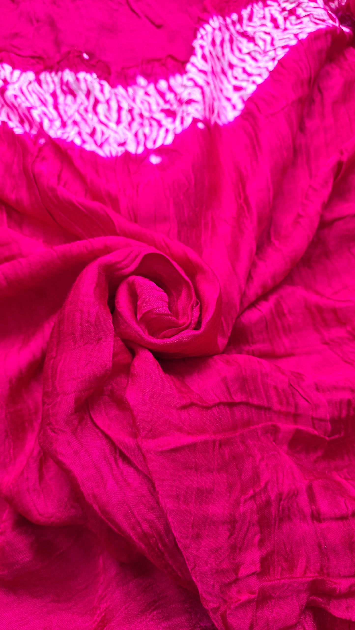 Boond|Pink plain Bandhej with Rasmandal Pallu