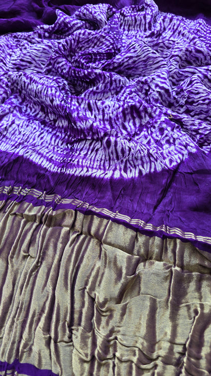 Boond| Purple plain Bandhej with Rasmandal Pallu