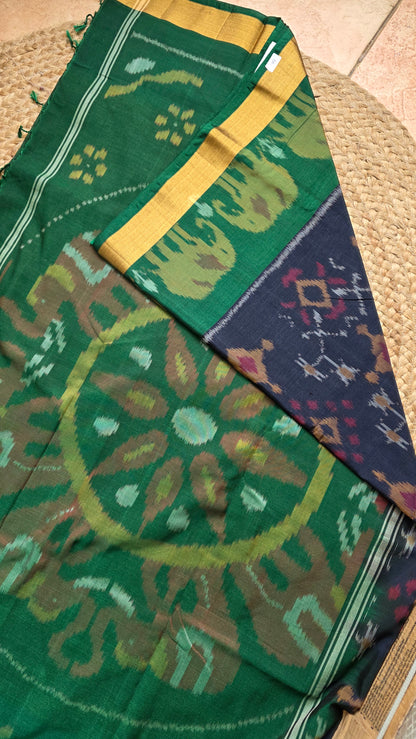 Rani | Black Pochampally Pure Silk cotton Saree