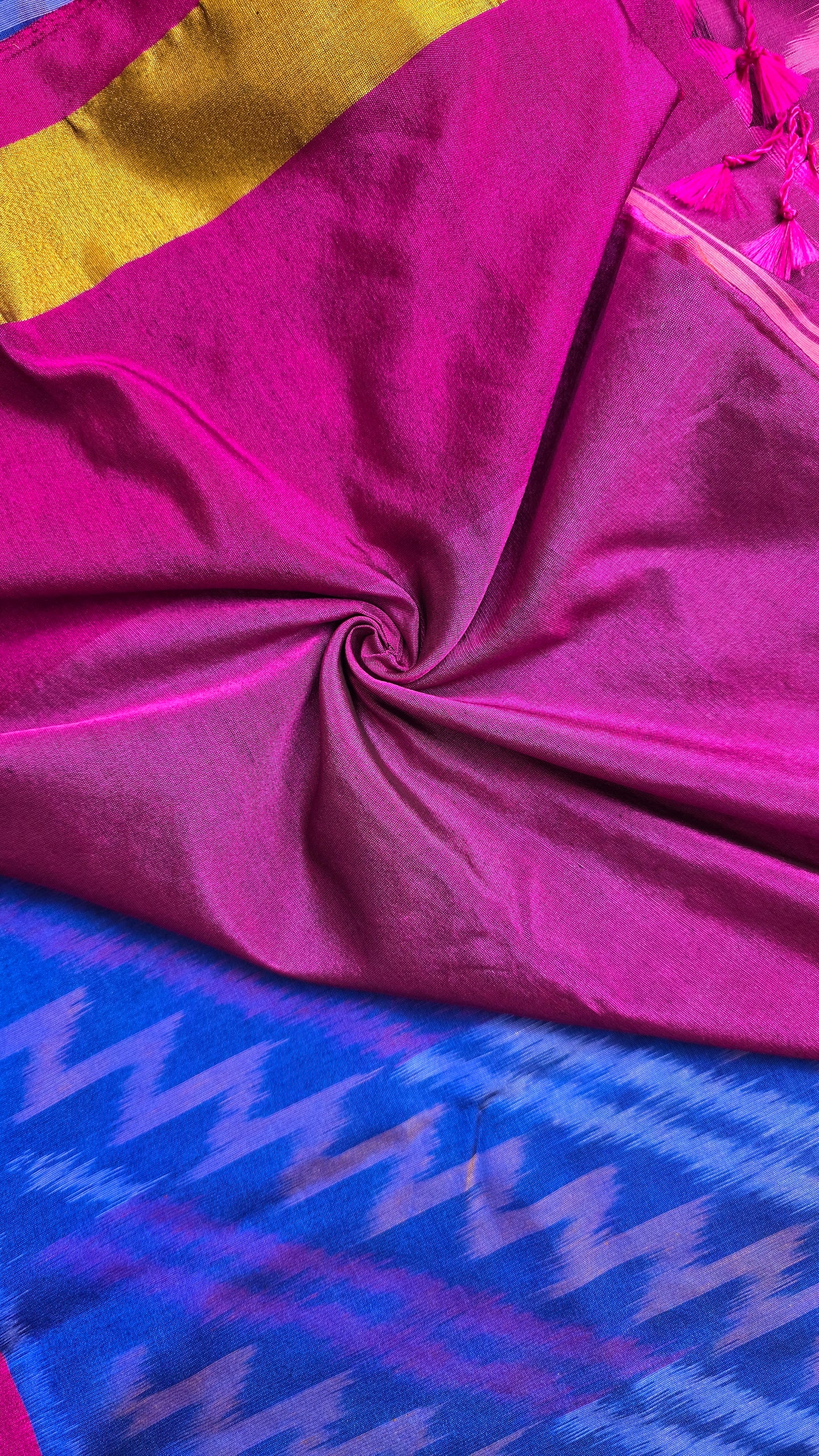 Rani | Blue Pochampally Pure Silk cotton Saree