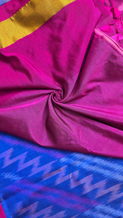 Rani | Blue Pochampally Pure Silk cotton Saree