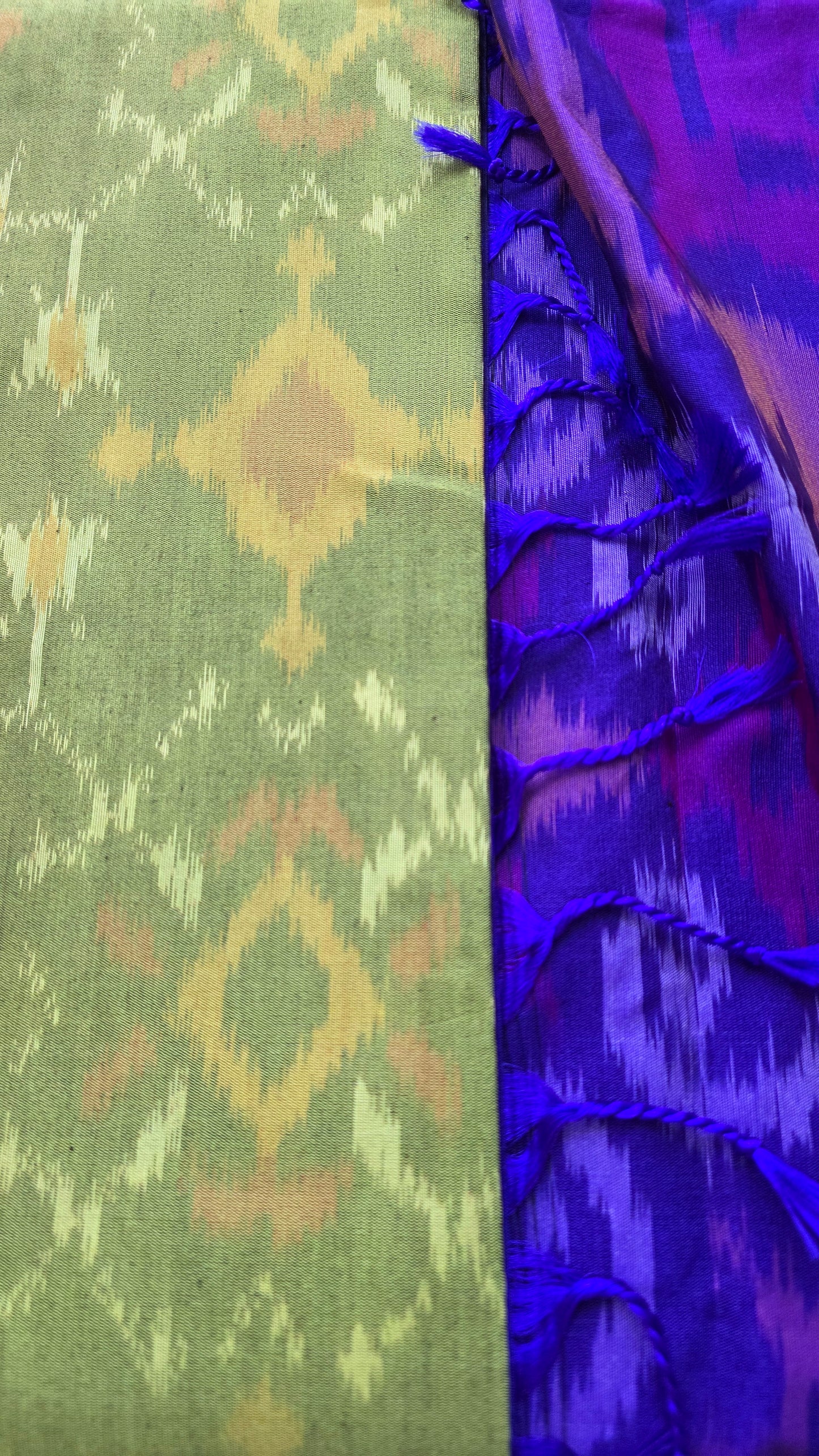 Rani |Green Pochampally Pure Silk cotton Saree
