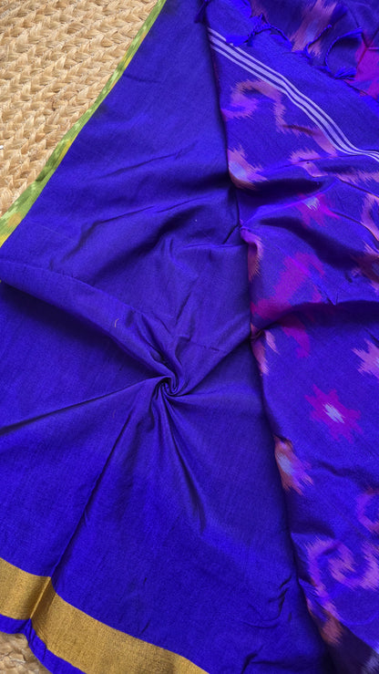 Rani |Green Pochampally Pure Silk cotton Saree
