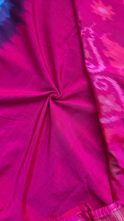 Rani | Blue Pochampally Pure Silk cotton Saree
