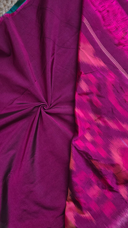 Rani | Green Pochampally Pure Silk cotton Saree