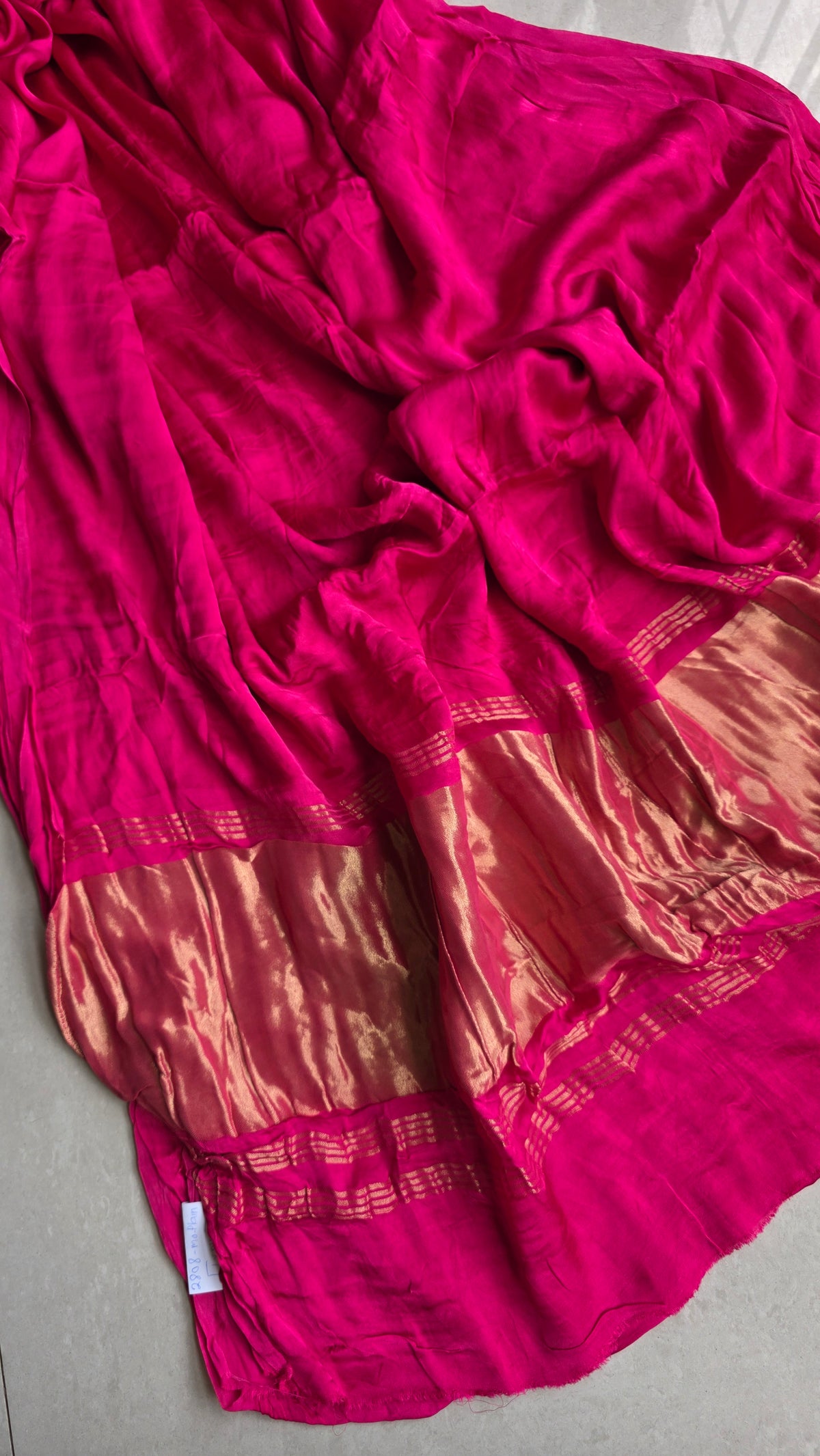 Aura Fuschia Pink soft plain modal | Tissue pallu