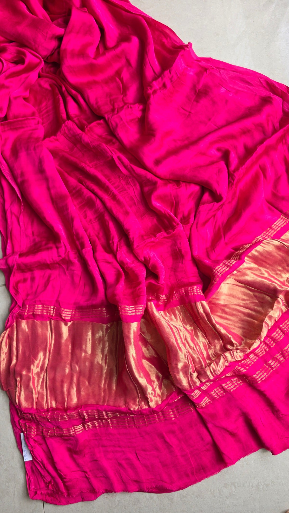 Aura Fuschia Pink soft plain modal | Tissue pallu