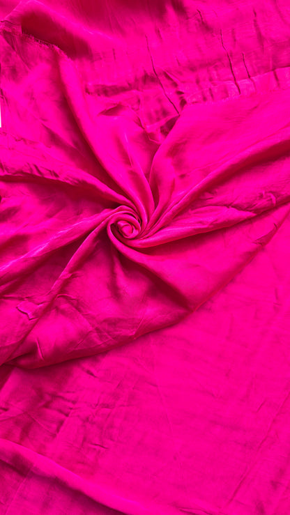 Aura Fuschia Pink soft plain modal | Tissue pallu
