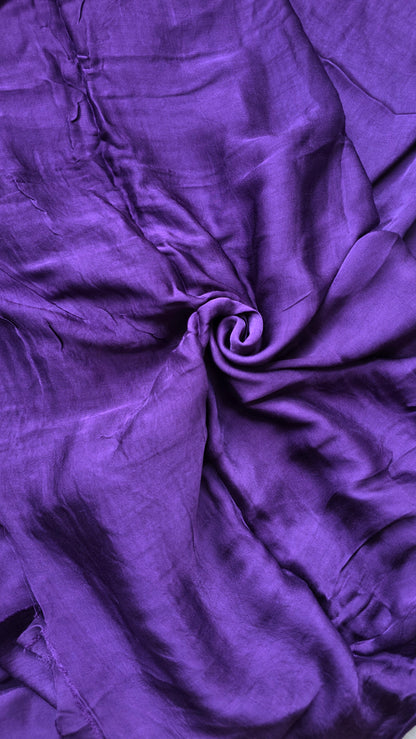 Aura  deep purple soft plain modal | Tissue pallu