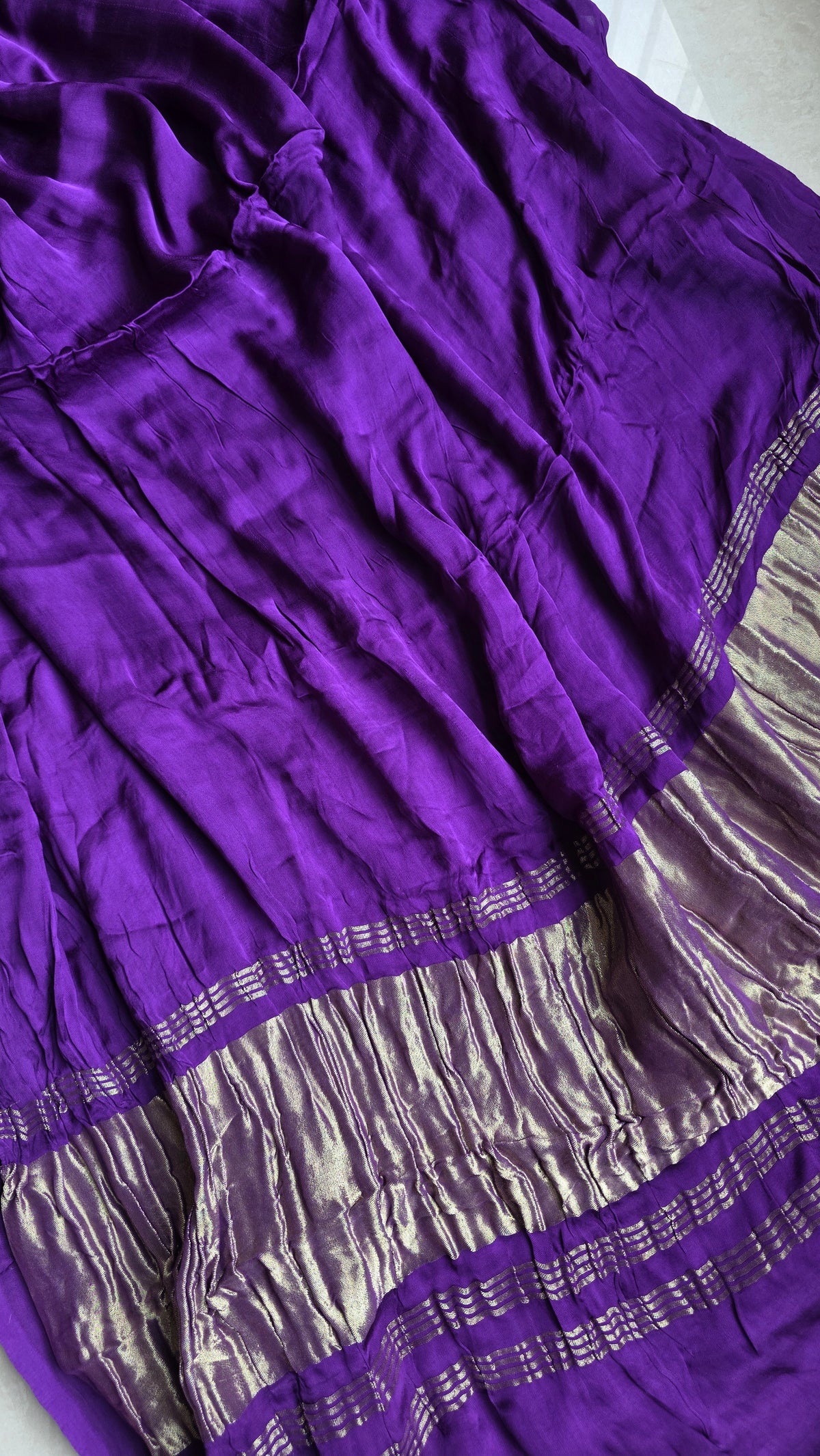 Aura Purple soft plain modal | Tissue pallu