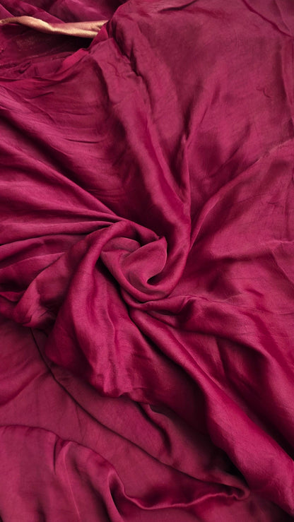 Aura Wine soft plain modal | Tissue pallu