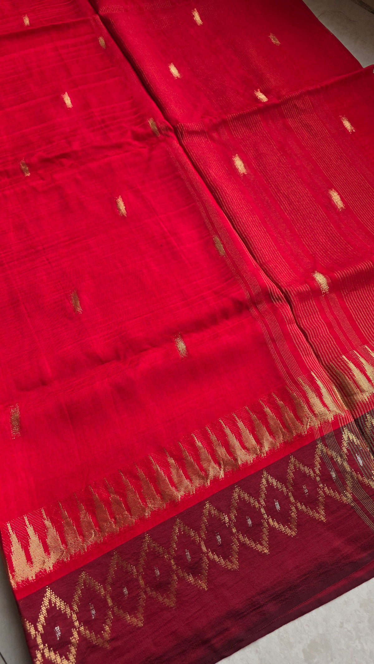 Red Banarasi border|Silk Saree
